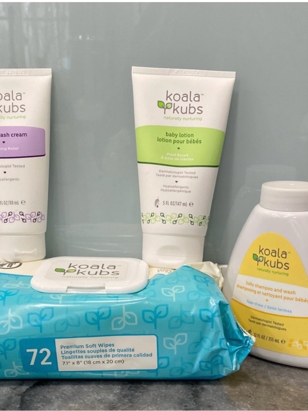 Baby Lotion & Wipes Set - Green Lotion, Blue Wipes